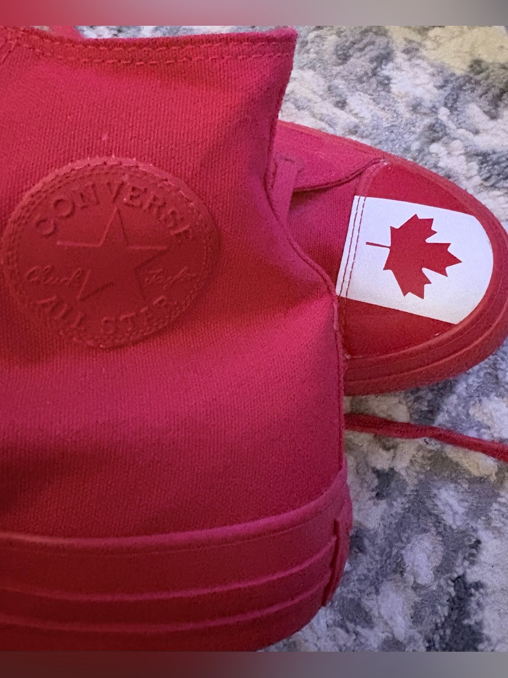 Converse All Star red white Canada flag Hi-canvas - Chuck Taylor high top Sz 13